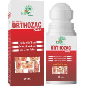 Orthozac Gold Roll On - Ayurvedic Pain Relief oil | Massage Oil | Relief from Joint Pain, Inflammation, Backaches, Sprains, Strains | 50 ml
