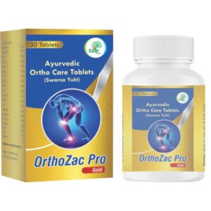 Orthozac Pro Gold Tablet - Ayurvedic Medicine for Joint Pain Relief | Gold Bhasma | Bone and Joint Health Supplement | 30 Tablets